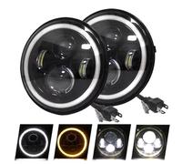 GOINTDJD Headlight Headlights 2 Piece Moto Car Led 7inch Led Headlight DRL H4 Hi-Lo With Halo Angel Eyes Motorcycle Headlamp 12V 24V For Softail For Touring 1991-2013