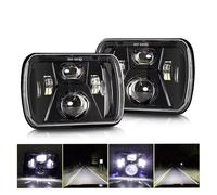 GOINTDJD Headlight Headlights 5x7 55W Led Headlights For Jeep For Cherokee XJ Truck 4x4 Offroad Rectangular Square Led Headlight With Turn Single DRL(2X headlight c)