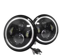 GOINTDJD Headlight Headlights 7Inch LED Headlight White Halo Angle Eyes Led Headlamp Hi/Low Turn Signal For FLD 2012-2013 For Touring For Softail 1991-2011 2012 2013(2 Piece)