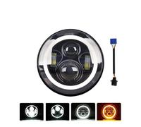 GOINTDJD Headlight Headlights Running Lights 80W Car Led H4 7inch Angel Eyes H4 Led Headlight For Lada For Niva 4X4 Uaz Offroad 12V 24v Car Accessories(1 Piece)