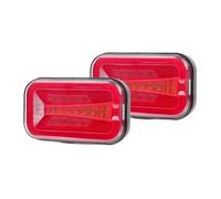 GOINTDJD Rear Light For Truck Trailer Van Bus 12V 24V Red Amber White LED Combination Tail Lights 6.5 Inch Turn Signal Lamp DRL Brake Stop Trailer Lights(2pcs 6.5 inch)