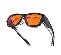 Goiteia 100% Orange Blue Light Blocking Fit over Glasses-Amber Tint Gaming Glasses for Better Sleep/Eyes Strain/Light Sensitive-Ultra Light (65 * 50mm)