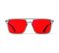 Goiteia 100% Red Blue Light Glasses - Sleep Glasses for Total Blue and Green Light Blocking - Dual AR Coatings-Relieve Eye Strain & Improve Sleep (Night-Red-Fall asleep faster, Translucent Gray Frame)