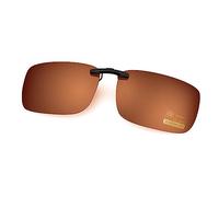 Goiteia Brown Polarized Clip On Sunglasses Over Prescription Glasses Men Women,Compact Fit,Non-Flip Up
