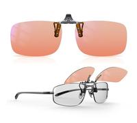 Goiteia FL 41 Rose Migraine Clip on Glasses-Amber Clip-on Blue Light Blocking Glasses for Eyes Strain/Light Sensitive/Fluorescent LED Lighting/Computer Screen Glare