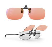 Goiteia FL-Rose Migraine Clip on Glasses-Amber Clip-on Blue Light Blocking Glasses for Eyes Strain/Light Sensitive/Fluorescent LED Lighting/Computer Screen Glare