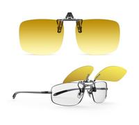 Goiteia Night Driving Clip on Glasses, 2025 Upgraded 2-in-1 Gradient Lens for Maximum Headlight Glare Reduction, Easy to Flip up with One Hand