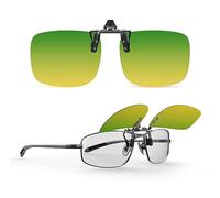 Goiteia Night Driving Clip on Glasses, 2025 Upgraded 2-in-1 Gradient Lens for Maximum Headlight Glare Reduction, Easy to Flip up with One Hand