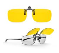 Goiteia Polarised Clip on Night Driving Glasses for Men Women,Dual AR Coating for Effectively Anti Glare from Oncoming Headlights, Flip up(57 * 36mm)