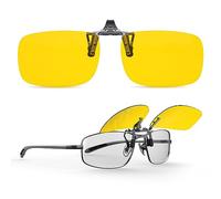 Goiteia Polarised Clip on Night Driving Glasses for Men Women,Dual AR Coating for Effectively Anti Glare from Oncoming Headlights, Flip up(60 * 40mm)