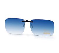 Goiteia Polarized Blue Gradient Clip On Sunglasses Over Prescription Glasses Men Women,Compact Fit,Non-Flip Up