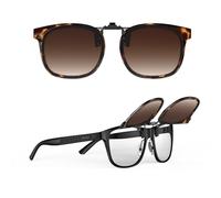 Goiteia Polarized Clip on Sunglasses over Prescription Glasses for Women Men, Stylish Framed to Conceal Glasses, 100% UV400 Protection