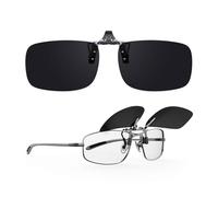 Goiteia Polarized Flip up Clip on Sunglasses for Men Women,Super Dark Lens for More Sun Light Blocking,Easy to Put on and Take off One-handed(CAT4 57 * 36mm)
