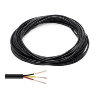 GOIYZTTR 10 Meter 3 Core Electrical Cable 24AWG Flexible Power Cable Black Diameter 4mm Tinned Copper Wire Flexible Extension Power Cord for Lighting
