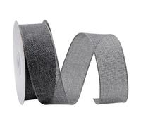 GOIYZTTR 10M Wired Burlap Ribbon Grey 4 cm Wide Jute Ribbon Gift Wrapping Hessian Ribbons for DIY Crafts Gift Packaging and Decoration
