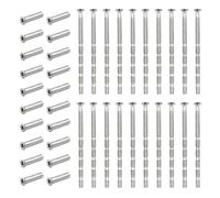 GOIYZTTR 20 Set Door Handle Screw M3 Nickel Plated Connecting Screw Sleeves Bolts Adjustable Length Door Handle Fixing Screws for Fixing Door Handles, Escutcheons, Cabinet Drawers