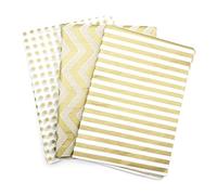 GOIYZTTR 60Pcs Metallic Tissue Paper Bulk 3 Style Gold White Metallic Gift Wrapping Tissue Paper 50 * 35cm for Gift Bags Party Decoration, DIY Arts Crafts