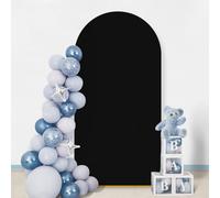 GOJAWAY 6.6FT Black Wedding Arch Cover, Spandex Fitted Wedding Arch Stand Covers for Round Top Chiara Arch Background Stands Cover for Birthday Party Ceremony Banquet Decor