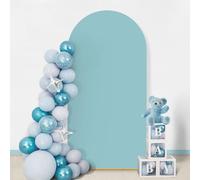 GOJAWAY 6.6FT Blue Wedding Arch Cover, Spandex Fitted Wedding Arch Stand Covers for Round Top Chiara Arch Background Stands Cover for Birthday Party Ceremony Banquet Decor
