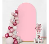 GOJAWAY 6FT Pink Wedding Arch Cover, Spandex Fitted Wedding Arch Stand Covers for Round Top Chiara Arch Background Stands Cover for Birthday Party Ceremony Banquet Decor