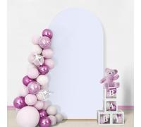 GOJAWAY 7.2FT White Wedding Arch Cover, Spandex Fitted Wedding Arch Stand Covers for Round Top Chiara Arch Background Stands Cover for Birthday Party Ceremony Banquet Decor