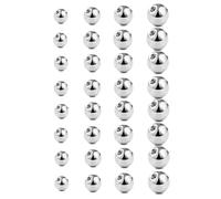 Gojewen 32pcs Piercing Balls 16G Stainless Steel Silver Replacement Screw Balls 3/4/5/6mm for Lip Nose Helix Tongue Belly Piercing Jewellery
