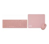 GOJI 3-in-1 Wireless Keyboard & Mouse Set - Pink, New
