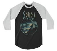 Gojira Men's Sea Creature Raglan T-Shirt Black | Officially Licensed Merchandise, Black, Medium