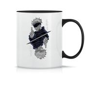 Gojo Satoru Jujutsu Coffee Tea Cup in Classic Magical Ceramic White Black Pink 330 ml