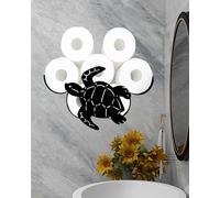 Gojoquanzhou Turtle Metal Wall Toilet Paper Storage, Black Tissue Holder Stand, Animal Decorative Holders, Storage for Bathrooms,Wall Organizer Hold Extra 8 Rolls, 15.80*6.00