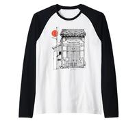 Goju Ryu Karate Dojo Okinawa Japan Illustration Raglan Baseball Tee