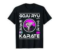 Goju-Ryu Karate Retro Design with Karateka and Kanji Value Graphic T-Shirt