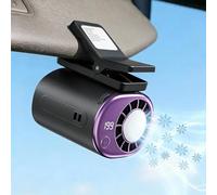 Gokame 2026 Car Clip on Air Conditioner Fan with LED Display - 360° Rotation, 199 Speeds Adjustable, USB Rechargeable Personal Cooling Fan, 16℃ Semi-Cooling Wide Clamp Detachable (Black)