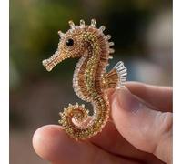 Gokame Octopus Bead Embroidery Kit,3D Ocean Animals DIY Beadwork Craft Kit,Ocean Animals Beaded Ornament,DIY Beaded Ornament Kit Art Craft Supplies,Home Decor Gift for Craft Lover (Seahorse)