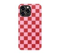 GOKAR Checkered Pink Phone Case Plaid Aesthetic Cute Hard Shell Plastic Cover Compatible with iPhone 15 Pro