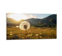 Gokays Autumn Canvas Framed Wall Art, Dandelions Flower in A Field Modern Posters Mountains Landscape Wall Decoration for Office Nursery School, Thanksgiving Gifts for Family Friends, 30x60CM