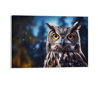 Gokays Autumn Canvas Framed Wall Art, Owl in The Forest Modern Posters Fall Scene Wall Decoration for Office Nursery School, Thanksgiving Gifts for Family Friends, 28x43CM