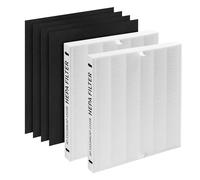 GoKBNY 2-Pack AP-1512HH True HEPA Replacement Filter, Compatible with Coway AP-1512HH Mighty Air Purifier, Part# 3304899, with 4 Extra Carbon Filters