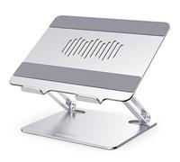 GOKEDA Laptop Stand, Ergonomic Aluminium Alloy Computer Stand for desk, Multi-Angle Adjustable Laptop Riser with Heat-Vent Compatible for Macbook Air/Pro, Dell, HP, Lenovo, More 10-15.6" Laptops