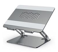 GOKEDA Laptop Stand, Ergonomic Aluminium Alloy Computer Stand for desk, Multi-Angle Adjustable Laptop Riser with Heat-Vent Compatible for Macbook Air/Pro, Dell, HP, Lenovo, More 10-15.6" Laptops