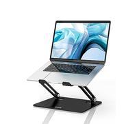 GOKEDA Laptop Stand, Ergonomic Metallic Adjustable Laptop Riser, Portable Computer Stand for Desk Compatible for MacBook Pro/Air, Lenovo, Samsung, Acer, And Laptops & Tablets (Black)