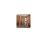 Gokeey Gold Bracelets for Women Non Tarnish, 14K Gold Plated Chunky Cuff Bracelet Gold Bangles Bracelet for Women Trendy Tie Knot Cuban Rope Paperclip Beaded Bracelet Stack Jewelry Gifts, L, Stainless