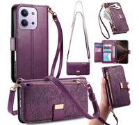 GOKEN Case Cover for Xiaomi Redmi 15C 4G / Poco C85 - Premium PU Zipper Leather Wallet with Magnetic Flip, Silicone Interior, Card Holder, Foldable Kickstand - Purple