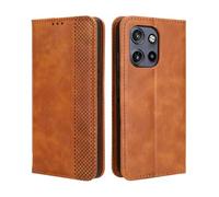GOKEN Case for Motorola Edge 50 Neo - Premium Synthetic Leather Wallet, Silicone Interior, Magnetic Flip with Card Holder, Foldable Kickstand, Full Protection -Brown