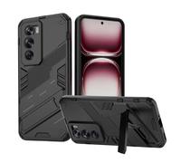GOKEN Case for Oppo Reno 12 Pro 5G: Flexible Soft Silicone and Hard PC Armor, Shockproof Cover with Foldable Stand, Anti-Slip, Bumper Design, Black
