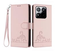 GOKEN Case for Xiaomi 15T, Wallet Leather Magnetic Flip, Card Holder, Book Style, Foldable Kickstand, Full Protection, Cover -Rose Gold