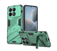 GOKEN Case for Xiaomi Poco X6 Pro: Flexible Soft Silicone and Hard PC Armor, Shockproof Cover with Foldable Stand, Anti-Slip, Bumper Design, Green