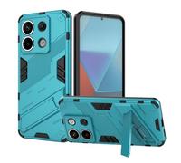 GOKEN Case for Xiaomi Redmi Note 13 Pro 5G / Poco X6 5G: Flexible Soft Silicone and Hard PC Armor, Shockproof Cover with Foldable Stand, Anti-Slip, Bumper Design, Blue