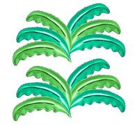 GOKEPO 12 Pcs Palm Tree Leaves Balloons - Green - Tropical Decorative Foil Balloons - Perfect for Theme Parties, All Ages, Unisex-Kids