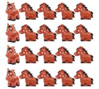 GOKEPO 20Pcs Mini Horse Figurines Resin Animal Statue Ornaments Tiny Potted Home Cake Decor DIY Crafts Accessories Garden Herd of Flat Back Horses Fairy Outdoor Moss Micro Landscape Decoration